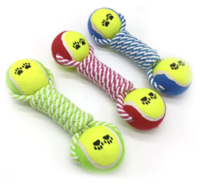 Coarda de bumbac cu minge dublă Tenis Jucărie pentru câini Beneficii de versatilitate